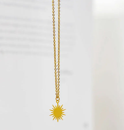 Six-pointed Star Sun Clavicle Chain Stainless Steel Pendant null