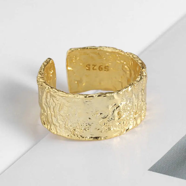 Minimal Irregular Gold Adjustable Ring null