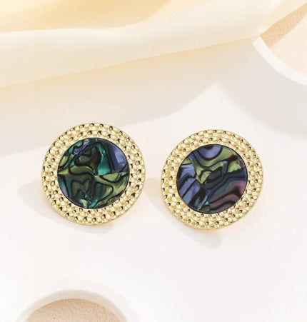 Jewelry Copper Plated Real Gold Inlaid Acrylic Earrings null