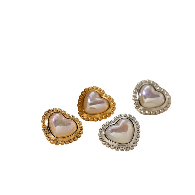 316 Stainless Steel Heart Stud Earrings | Waterproof Love Earrings Wholesale null