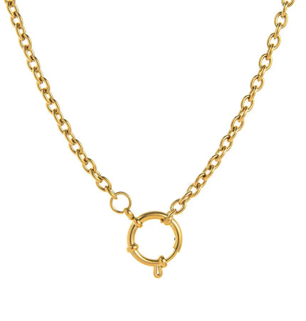 12 Birthstone Open Ring Pendant Necklace and Bracelet – Stainless Steel null