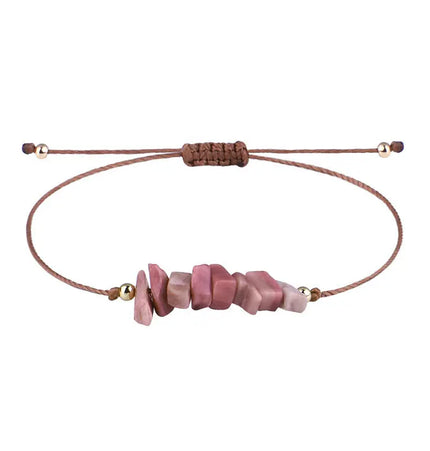 Irregular Raw Stone Woven Wax Line Bracelet null