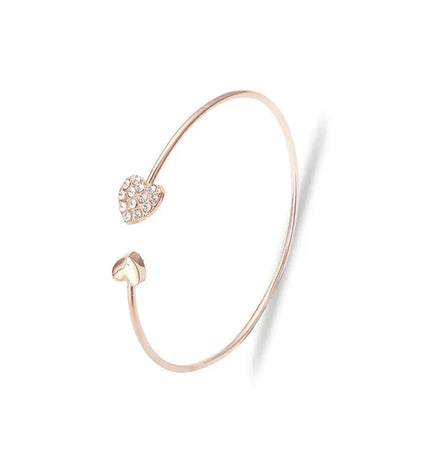 Jewelry Full Diamond Heart-shaped Love Bracelet Opening null