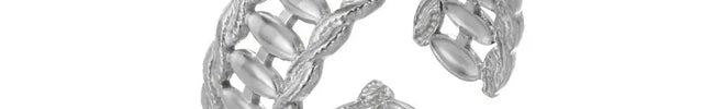 Stainless Steel Geometric Hollow Adjustable Ring null