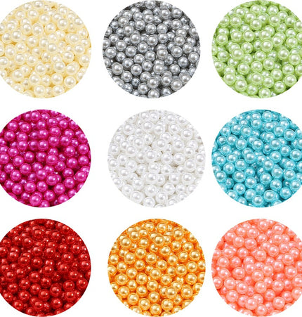 No Hole Round 3-10mm Imitation Pearl Loose Beads