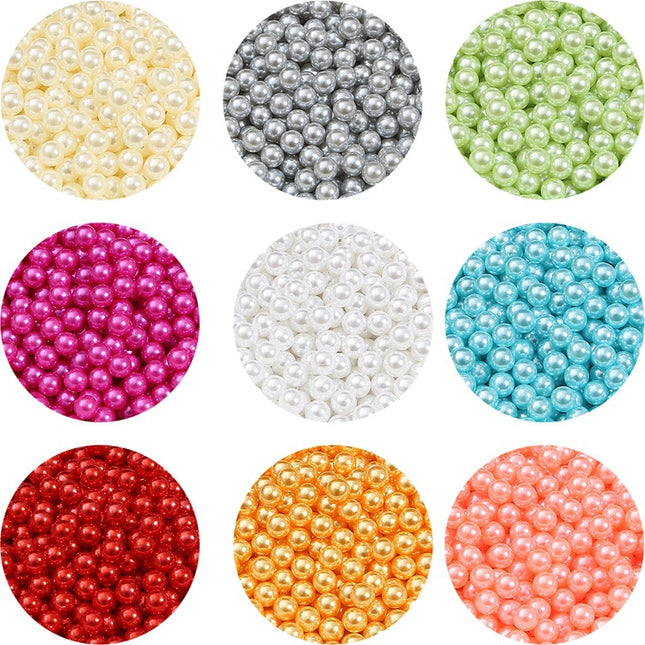 No Hole Round 3-10mm Imitation Pearl Loose Beads