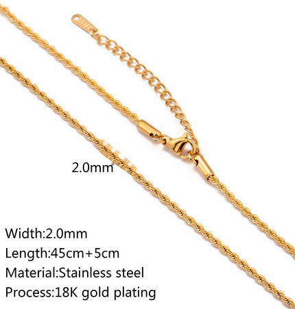 Stainless Steel 18K Gold Plated Chain Necklace – Base for Personalized Jewelry null