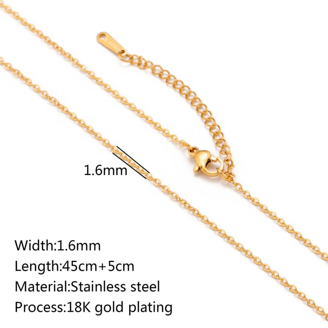 Stainless Steel 18K Gold Plated Chain Accessories – Base Chains for Personalized Jewelry null