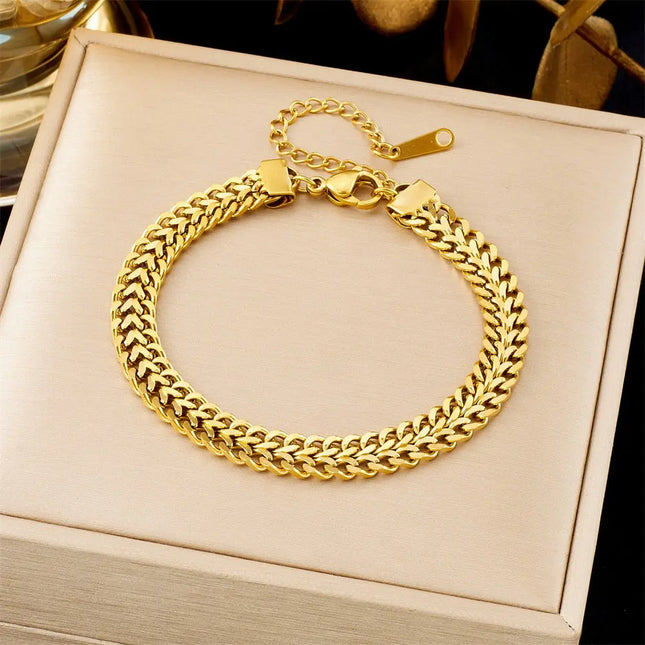 All-Matching Gold Fashion Bracelet – Titanium Steel Wholesale Jewelry null