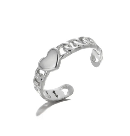 Stainless Steel Geometric Hollow Adjustable Ring null