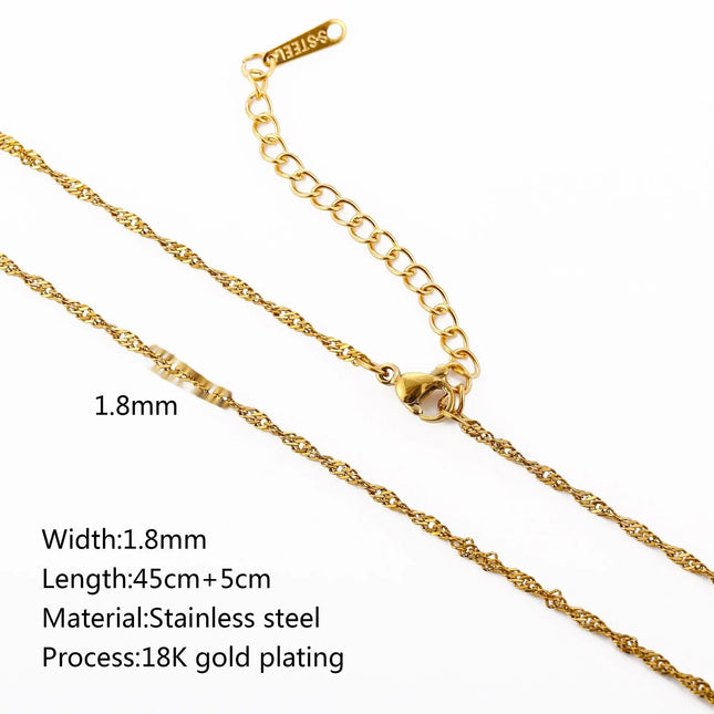 Stainless Steel 18K Gold Plated Chain Necklace – Base for Personalized Jewelry null