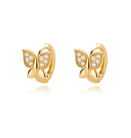 Stainless Steel Butterfly Ear Clip Earrings | Waterproof Gold Clip Earrings Wholesale null