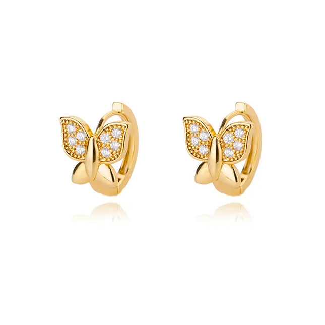 Stainless Steel Butterfly Ear Clip Earrings | Waterproof Gold Clip Earrings Wholesale null