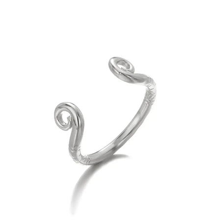 Stainless Steel Geometric Hollow Adjustable Ring null