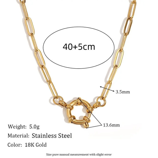 18K Gold Plated Stainless Steel DIY Chain Necklace null