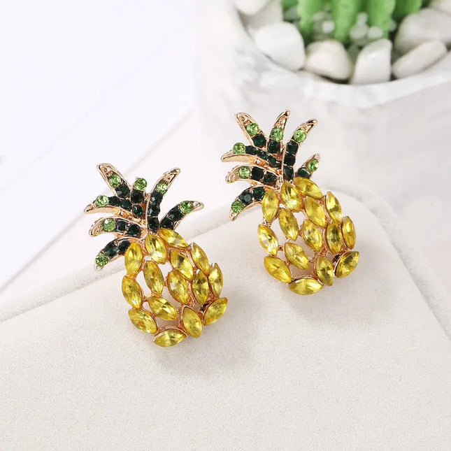 Stainless Steel Fruit Earrings with Zircon Stones | Wholesale Jewelry null