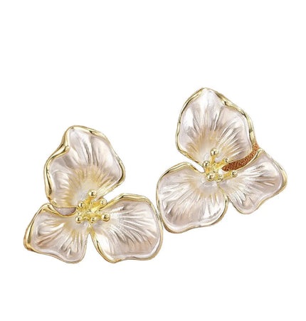 Elegant Petal Flower Earrings for Women | Vintage Floral Statement Earrings null