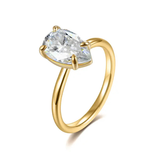 Pear Cut Moissanite Ring in 925 Sterling Silver null