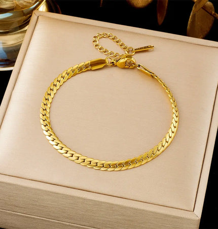 All-Matching Gold Fashion Bracelet – Titanium Steel Wholesale Jewelry null