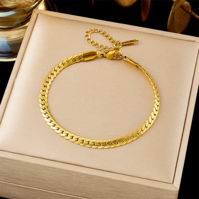 All-Matching Gold Fashion Bracelet – Titanium Steel Wholesale Jewelry null