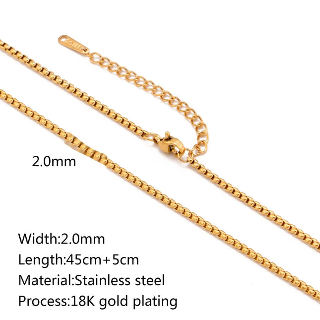 Stainless Steel 18K Gold Plated Chain Necklace – Base for Personalized Jewelry null