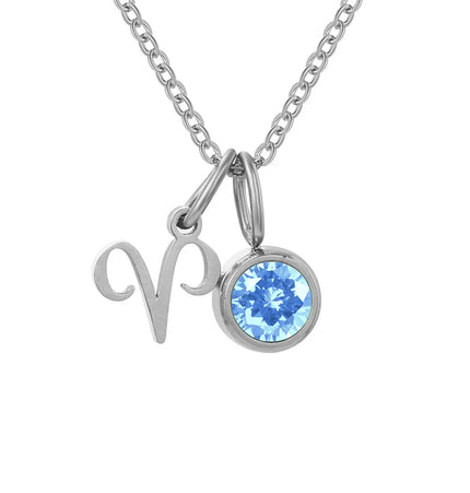 Constellation Zircon Birthstone Necklace – Stainless Steel null