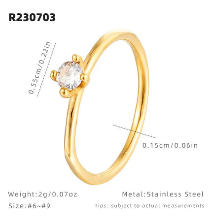 Affectionate Zircon Plain Ring In Fine Titanium Steel null