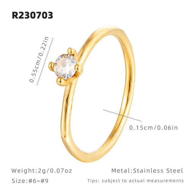 Affectionate Zircon Plain Ring In Fine Titanium Steel null