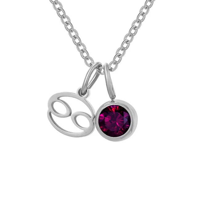 Constellation Zircon Birthstone Necklace – Stainless Steel null