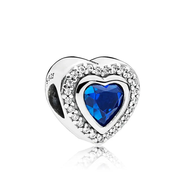 925 Sterling Silver Charm with Blue Gemstone – Bracelet & Necklace Accessory null