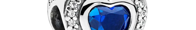 925 Sterling Silver Charm with Blue Gemstone – Bracelet & Necklace Accessory null