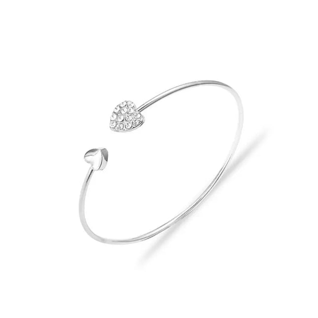 Jewelry Full Diamond Heart-shaped Love Bracelet Opening null