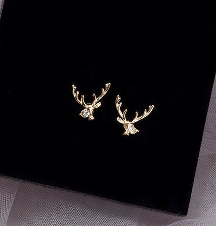 Elegant deer-inspired stud earrings null