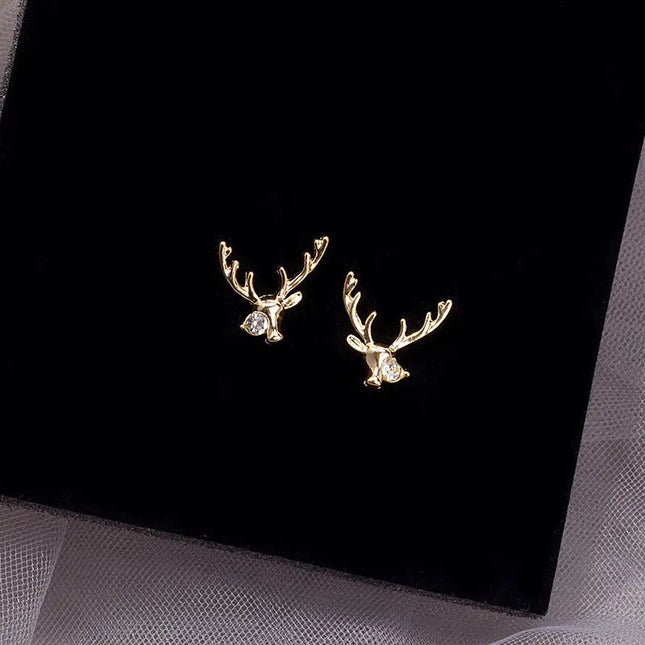 Elegant deer-inspired stud earrings null