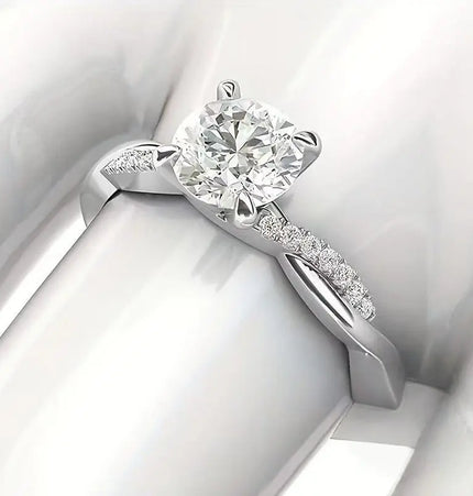Silver Plated Elegant Engagement Ring null