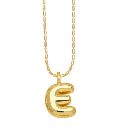 Gold Initial Letter Necklace – 26 Alphabet Pendant null
