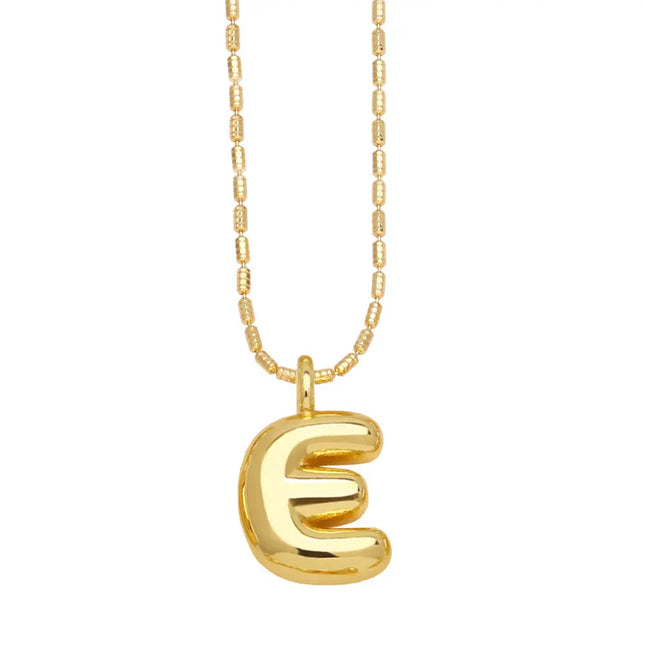 Gold Initial Letter Necklace – 26 Alphabet Pendant null