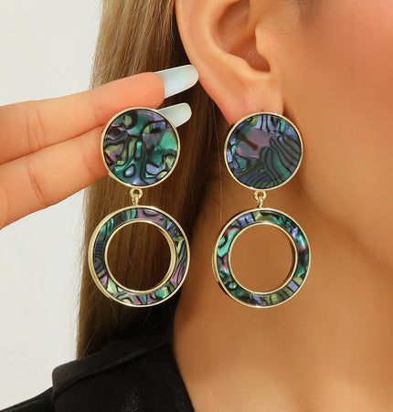 Jewelry Copper Plated Real Gold Inlaid Acrylic Earrings null