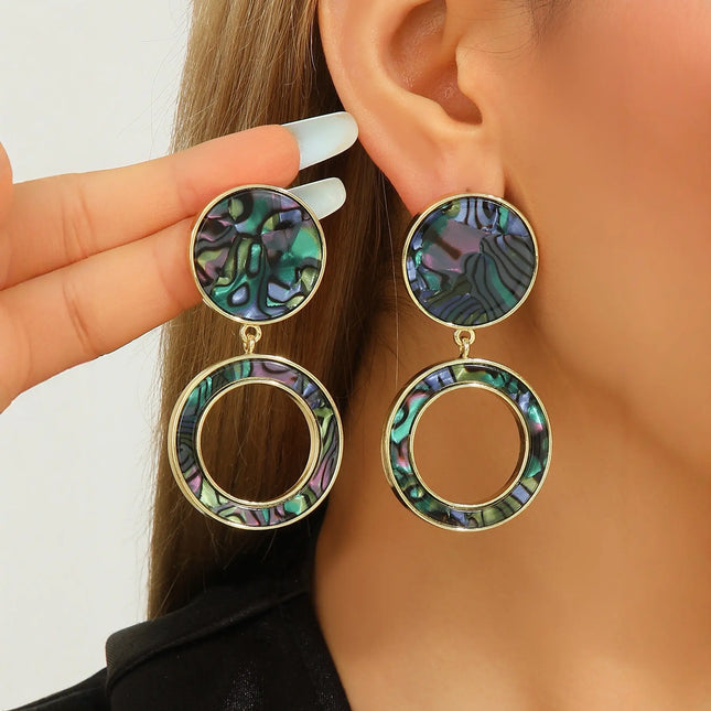 Jewelry Copper Plated Real Gold Inlaid Acrylic Earrings null