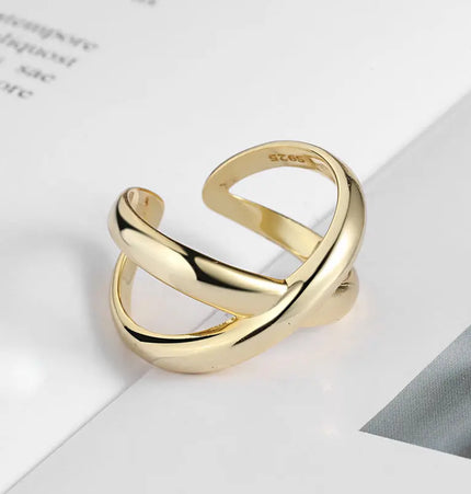 Minimal Irregular Gold Adjustable Ring null