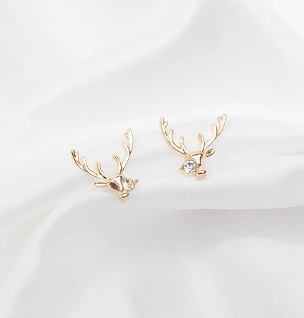 Elegant deer-inspired stud earrings null