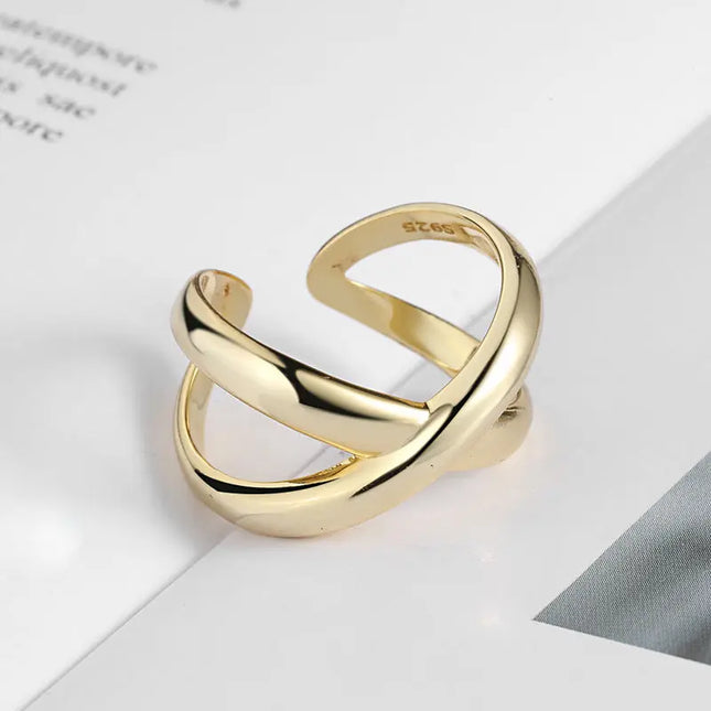 Minimal Irregular Gold Adjustable Ring null