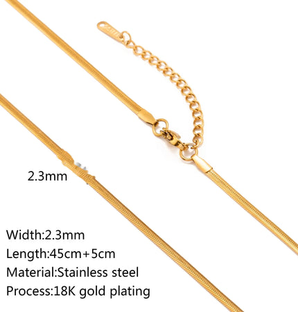 Stainless Steel 18K Gold Plated Chain Necklace – Base for Personalized Jewelry null