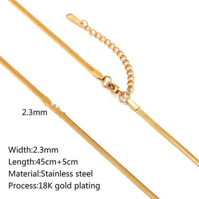 Stainless Steel 18K Gold Plated Chain Necklace – Base for Personalized Jewelry null