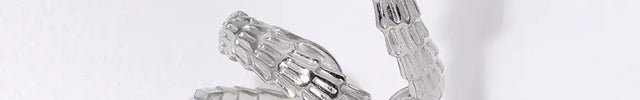 Snake Stainless Steel Adjustable Ring – French Texture Design null