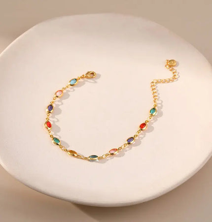 Multicolor Glass Bead Bracelet null