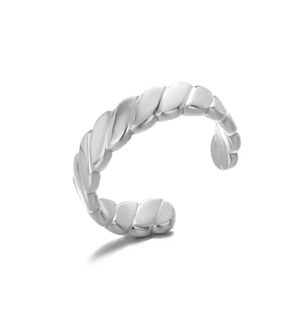 Stainless Steel Geometric Hollow Adjustable Ring null
