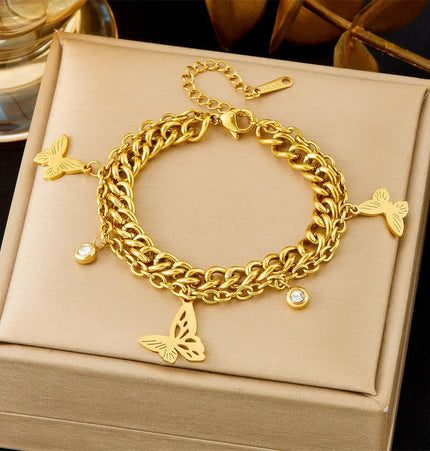 All-Matching Gold Fashion Bracelet – Titanium Steel Wholesale Jewelry null
