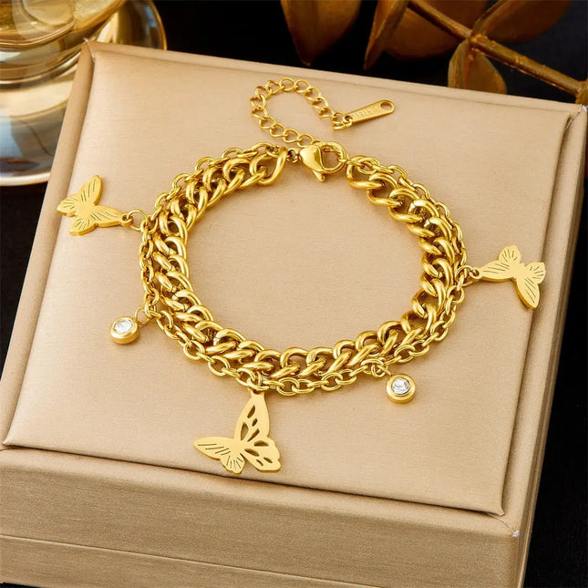 All-Matching Gold Fashion Bracelet – Titanium Steel Wholesale Jewelry null