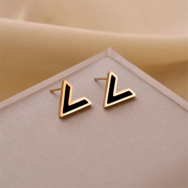 Titanium Steel No-Fading Geometric Earrings null